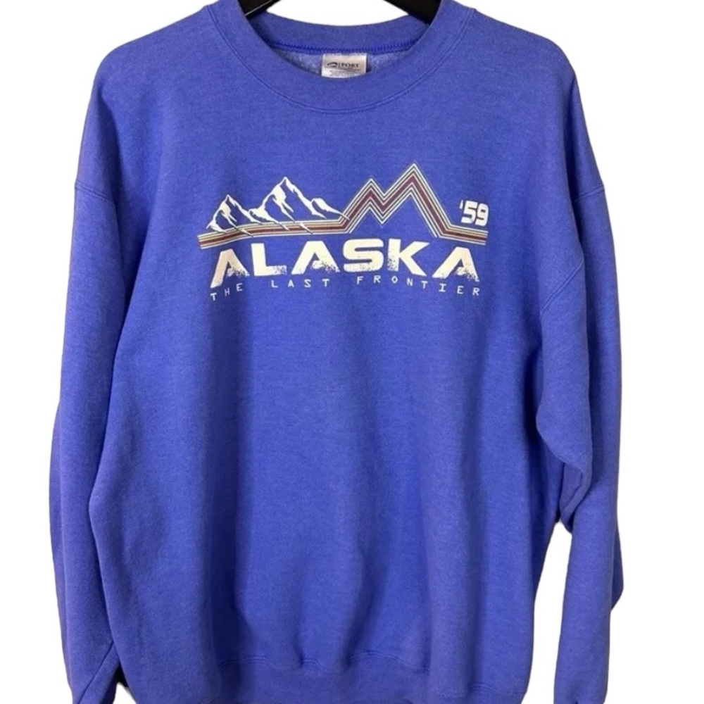 ALASKA The Last Frontier 59' Port and Company crewneck sweatshirt Large
